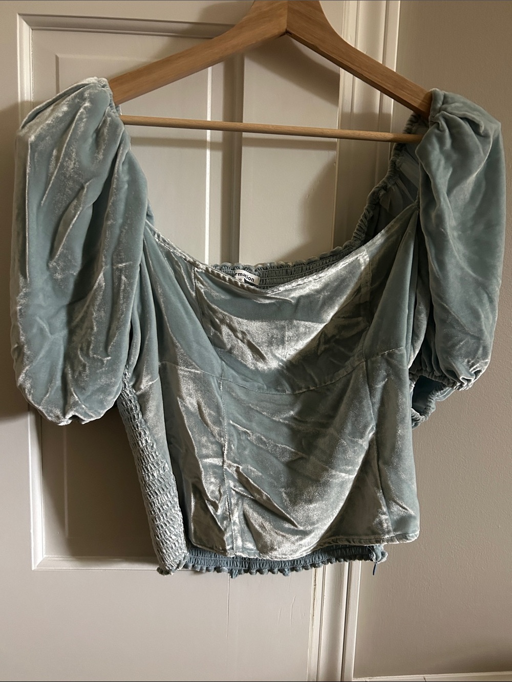 Reformation Luka top in Sky Blue